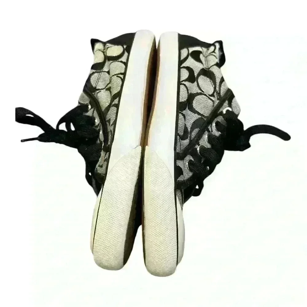 COACH Barrett II Monogram Signature C Black Gray Sneaker Size 7.5W Grey low top - Picture 6 of 13